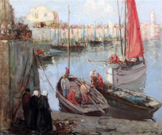 § William Lee-Hankey (1869-1952) A Breton harbour 20 x 24in.